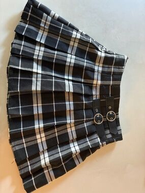 Cute lined Pleated Checkered Mini Skirt size XS